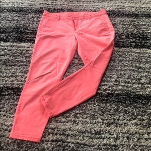 GAP Neon flamingo colored crop khakis